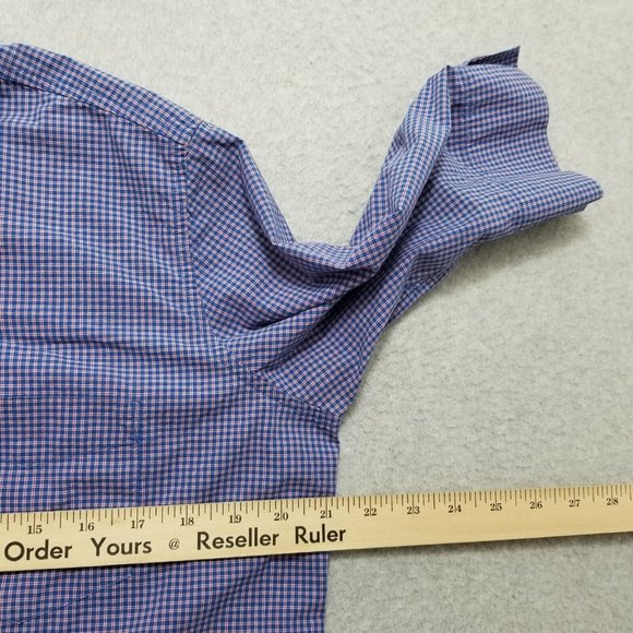 Abercrombie & Fitch Shirt Womens Medium Blue Plaid Button Up Pocket‎ - Picture 11 of 12